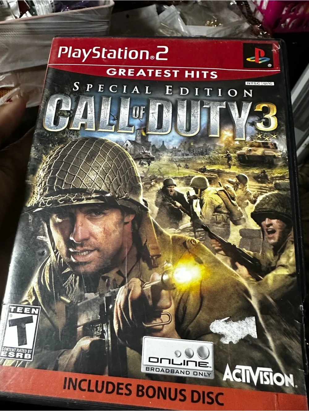 (2games)Sony PlayStation 2 Call of Duty 3 - and command conquer-used